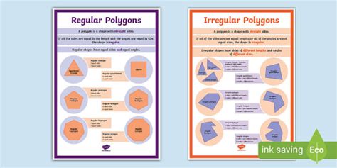 Poster With Pictures Of Regular And Irregular Polygons Ks