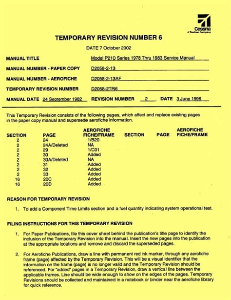 Cessna Model P210 Series Service Manual 1978 Thru 1983 AircraftManualsLib