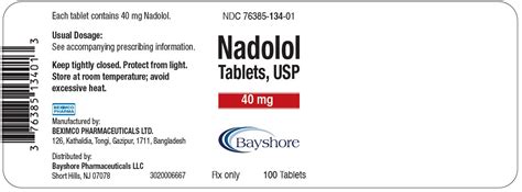 Nadolol (Bayshore Pharmaceuticals LLC): FDA Package Insert, Page 3