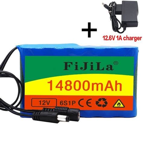 100% оригинальный аккумулятор 18650 DC 12.6V 14800 мАч Камера ...