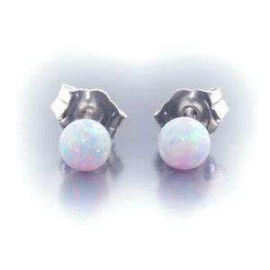 Lorraine 4mm Australian Fiery White Opal Ball Stud Post Etsy