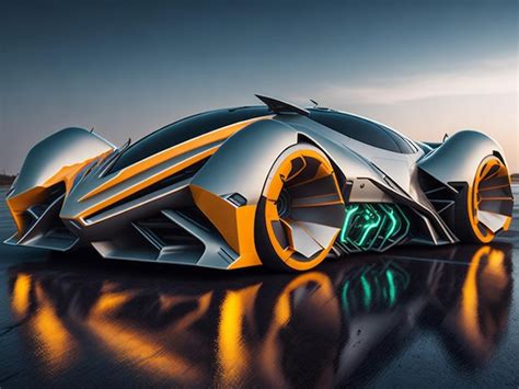 Futuristic Car Model Digital Art Concept Art 3D Render | Premium AI ...