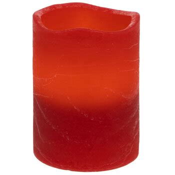 Red Distressed LED Pillar Candle 3 X 4 Hobby Lobby 629451