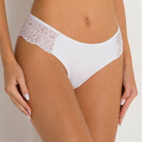 Calcinha Feminina Tanga Micro E Renda Camila Moretti Branco