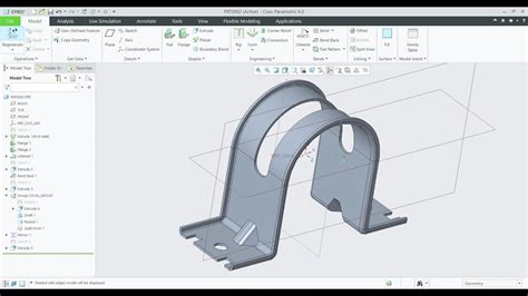 Creo Sheet Metal Tutorials U Clamp In Creo Sheet Metal Rib In Creo