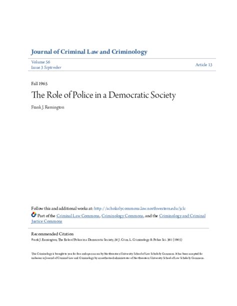 The Role Of Police In A Democratic Society