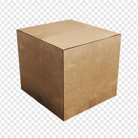 Single Cardboard Box On A Transparent Background Premium Ai Generated Psd