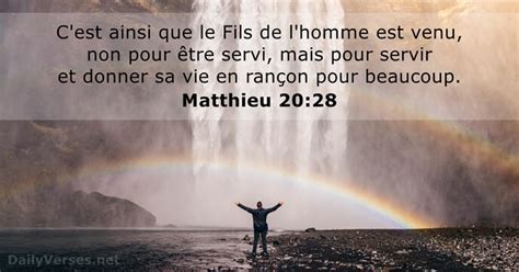 Matthieu 20 28 Verset De La Bible DailyVerses Net