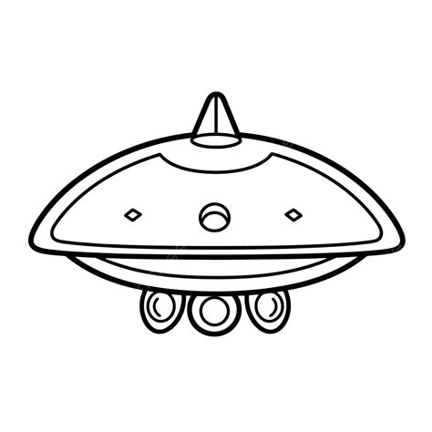 Dibujo De Silueta En Blanco Y Negro Del Esquema Icono La Nave Espacial Ovni Vector Png Dibujos