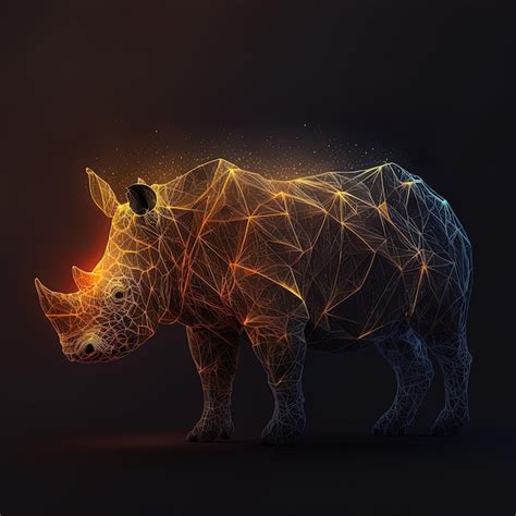 Premium Photo Digital Art Of A Rhino A Bold And Striking