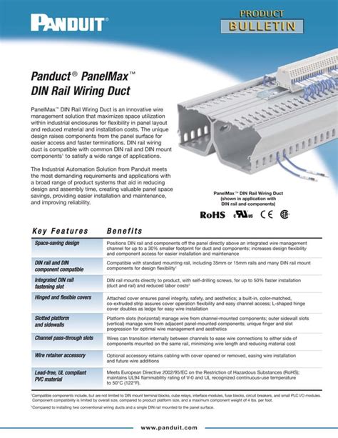 Panduit Cable Wiring Duct Panelmax Pdf