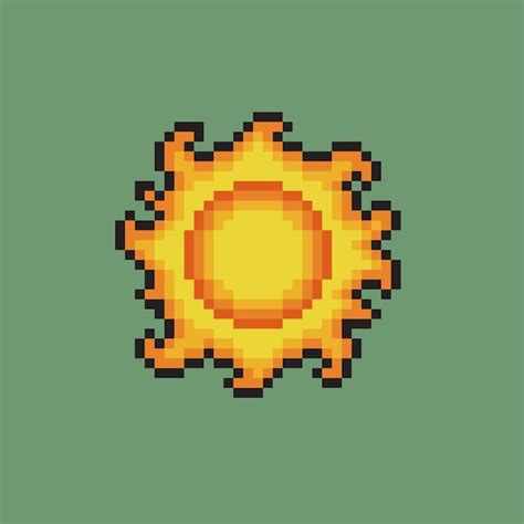 Premium Vector | Sun in pixel art style