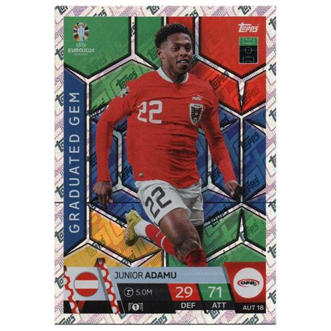 Karta Topps Euro 2024 Germany Junior Adamu Aut 18 Graduated Gem Ruda