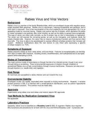 Fillable Online Rabies Virus Fact Sheet Environmental Health Safety