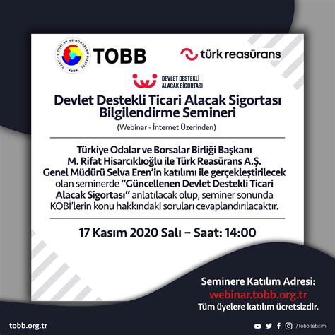 Devlet Destekli Ticari Alacak Sigortas Bilgilendirme Webinar Tire