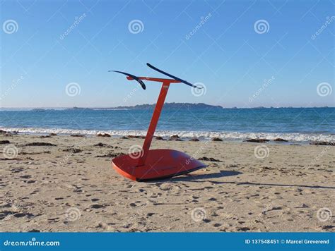 Kite Surfing Board on the Beach 3 Stock Image - Image of wave, cold ...