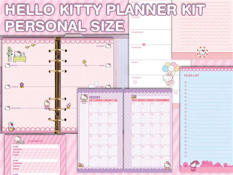 Planner Kit Cute Kawaii Printable Personal Planner Weekly Etsy