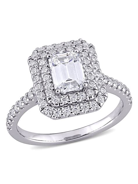 Everly Women's Created Moissanite 10K White Gold Engagement Ring
