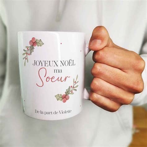 Mug Joyeux Noël ma soeur personnalisé Cadeau pour Noël