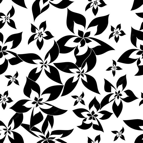 Premium Vector Monochrome Flowers Pattern