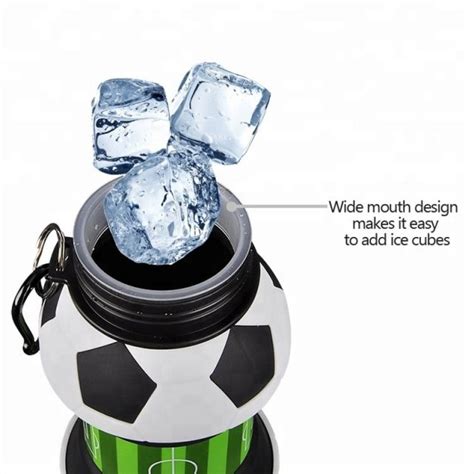 Football Shaped Collapsible Water Bottle with Straw