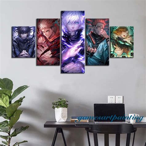 Tableau Gojo Sukuna Yuji Megumi Nobara Jujutsu Kaisen Boutique