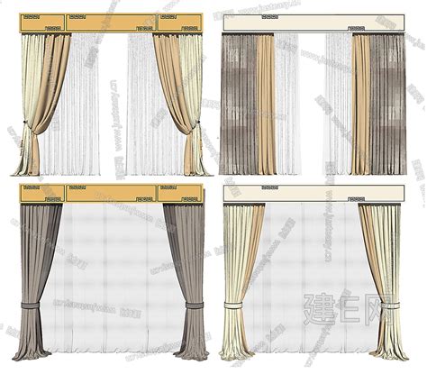 新中式窗帘组合 Sketchup模型sketchup模型库建e室内设计网