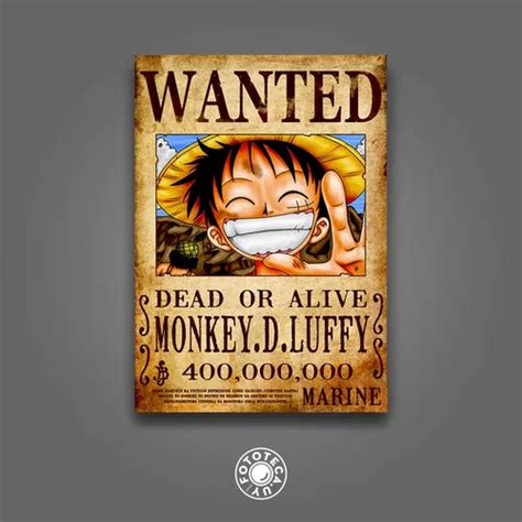 Lamina Poster Afiche A3 Monkey D Luffy One Piece Wanted W1 Meses Sin