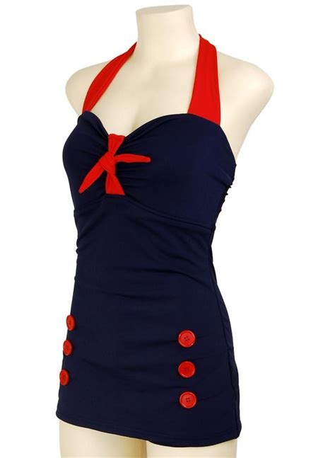 Bow Front Navy Blue Vintage Pin Up Rockabilly Women S Janessa Thing 1