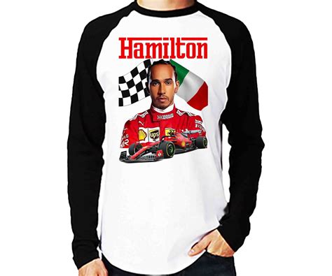 Camiseta Lewis Hamilton Ferrari F1 Manga Longa Modelo 05 Elo7