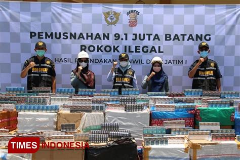 Bea Cukai Kanwil I Jatim Musnahkan Juta Lebih Batang Rokok Ilegal