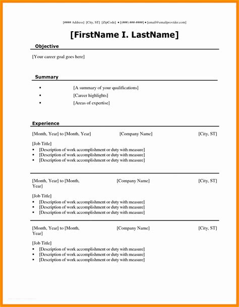 Free Ms Word Resume Templates Of Sample Resume Microsoft Word ...