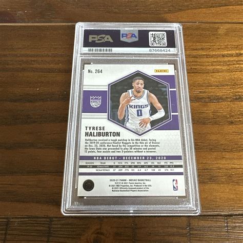 2020 21 Panini Mosaic NBA Debut Tyrese Haliburton 264 PSA 10 GEM MT