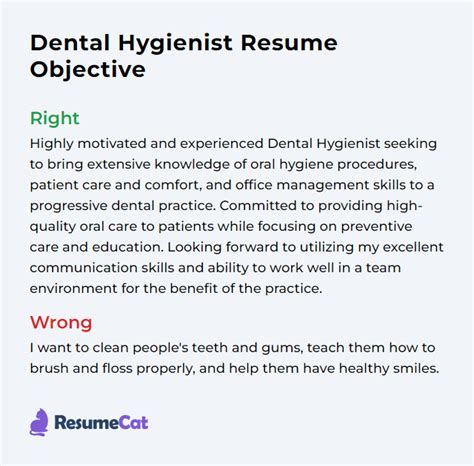 Top Dental Hygienist Resume Objective Examples