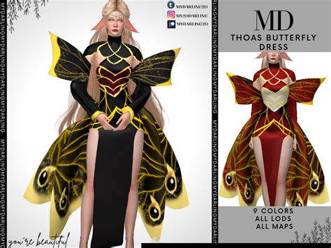 The Sims Resource Thoas Butterfly Dress Patreon