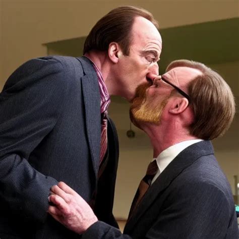 Saul Goodman And Walter White Kissing Stable Diffusion