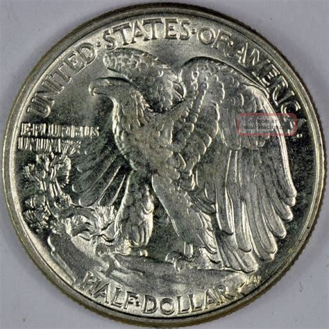 Walking Liberty Half Dollar Unc Lustrous Blast White Uncirculated