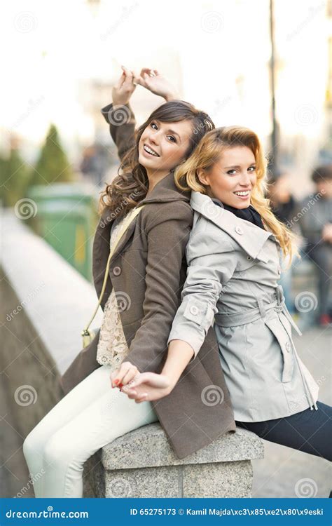 Two Best Friends in the Funny Pose Stock Image - Image of gorgeous ...