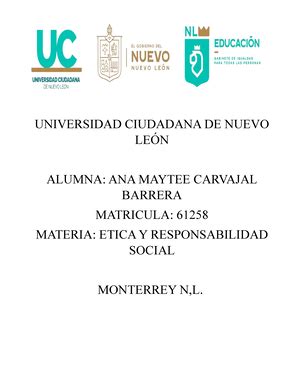 Actividad Eticay Responsabilidad Social Universidad Ciudadana De