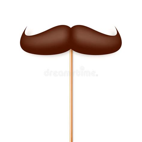 Realistic Fake Mustache On A Wooden Stick Vintage Paper Mustache For