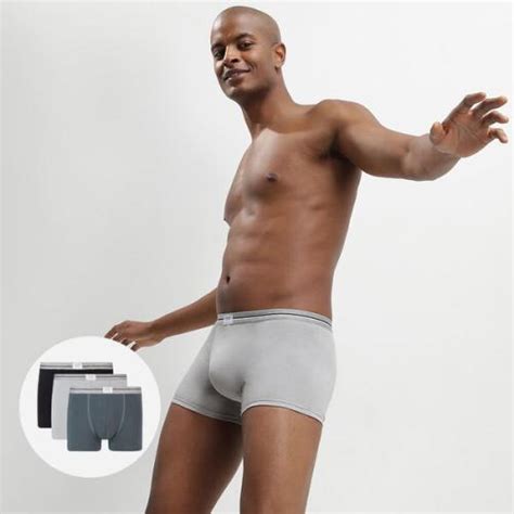 Dim Lot De Boxers Bleu Jean Gris En Coton Stretch R Sistant Ultra