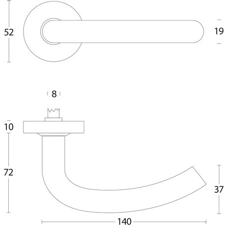 Intersteel Deurkruk Half Rond Op Rozet Met Ring Met Veer Rvs Geborsteld