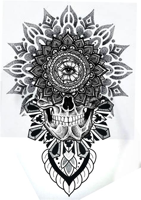 Skull Tattoo Mandala Geometric Sleeve Tattoo Geometric Tattoo Design