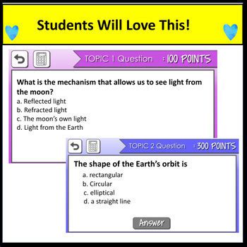 Solar System Science Review And NGSS Test Prep Jeopardy Game TPT