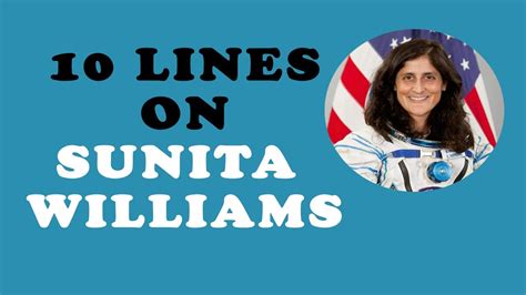 10 Easy Lines On Sunita Williams In English YouTube