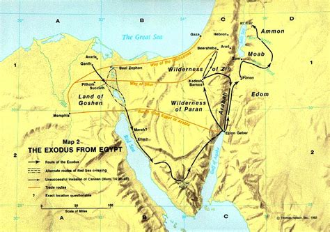 Detailed Map Of Israel Exodus From Egypt