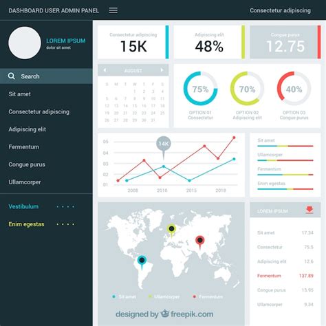 Premium Vector Modern Admin Dashboard With Flat Design