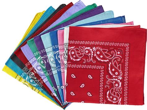 Nj Novelty Dozen Paisley Bandanas Multi Colored Set Of Cowboy