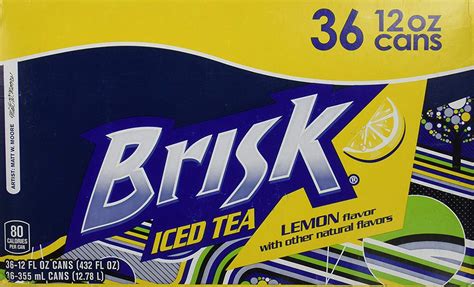 Lipton Brisk Lemon Iced Tea Cans 12 Fluid Ounce Pack Of 36