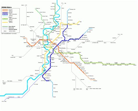 Rome Subway Map For Download | Metro In Rome - High-Resolution Map ...